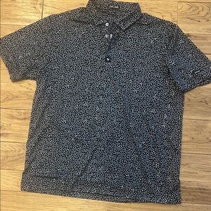 Bad Birdie Dark Blue and White Patterned Polo